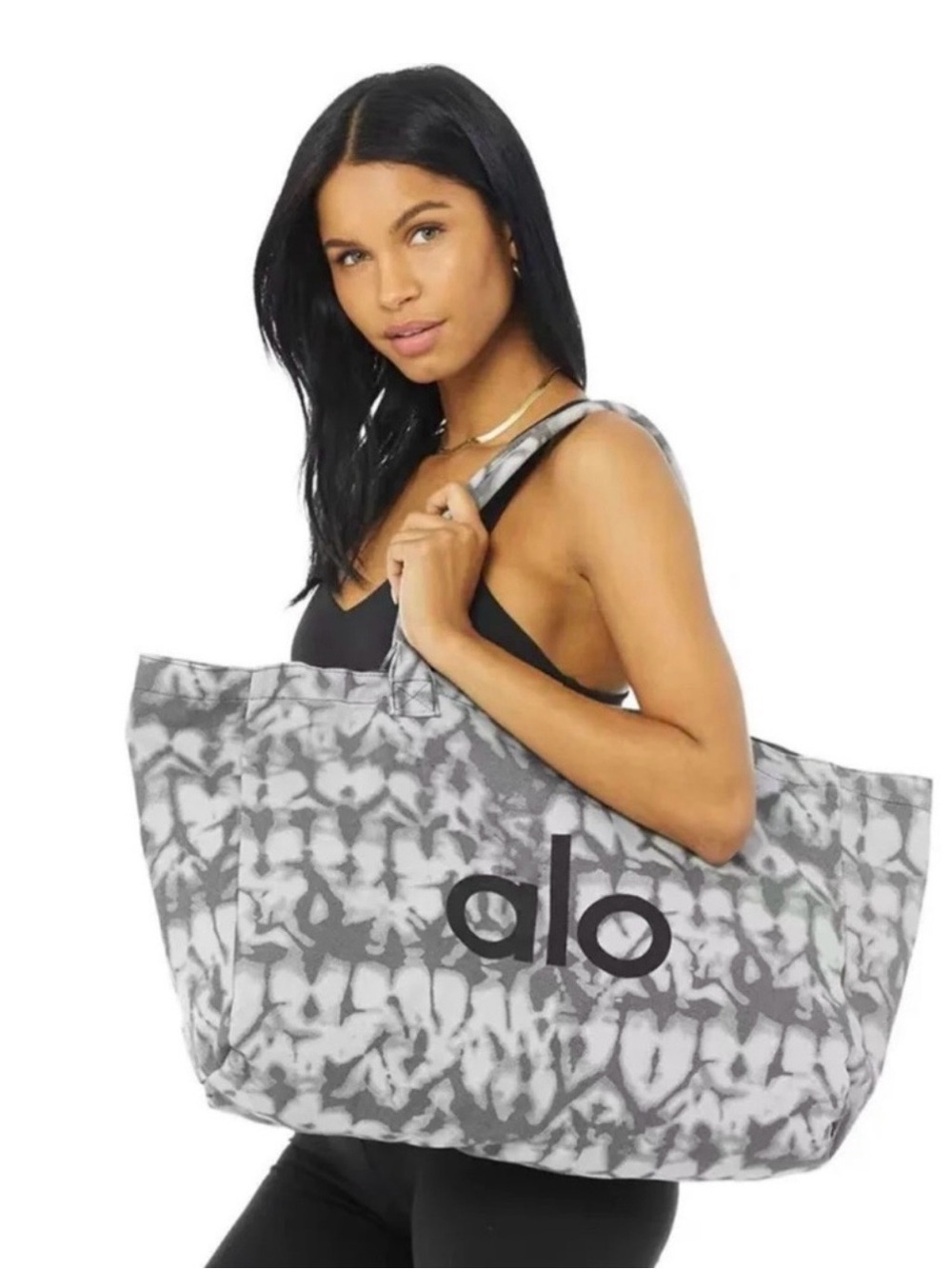 ALO Yoga Grey Tie-Dye Tote Bag - Picture 4 of 16